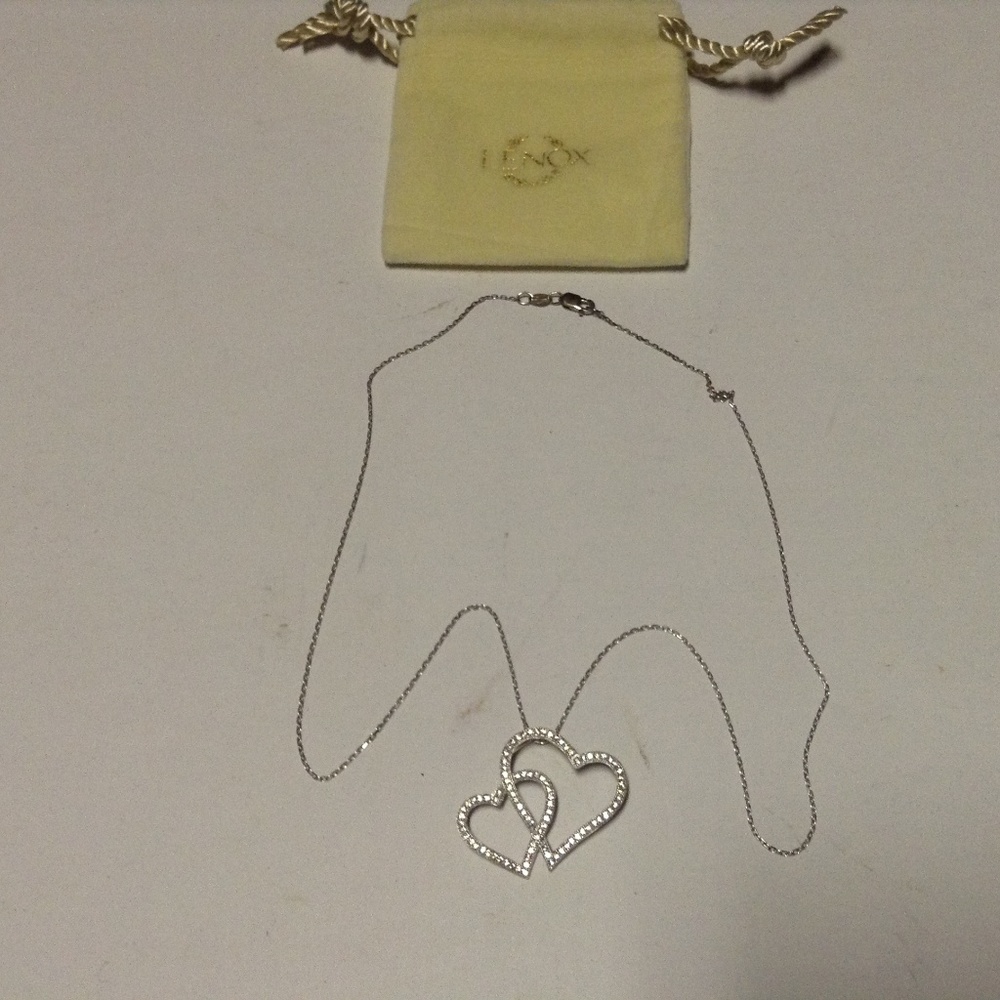 Double Heart Pendant Necklace by Lenox